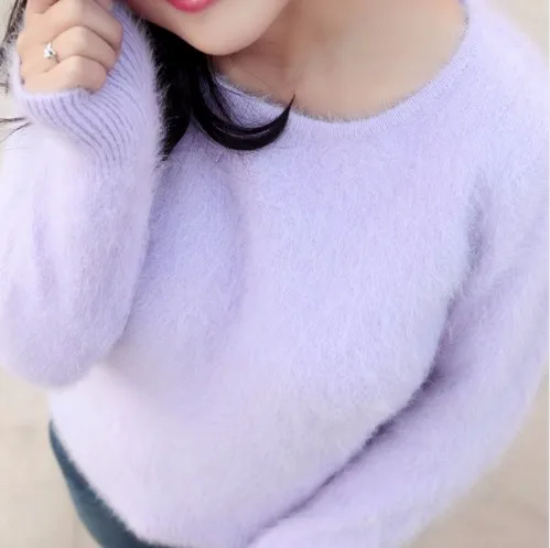 New Autumn and Winter Fashion Mink Cashmere Women Sweater Pullover Warm Free Shipping S1192 | Женская одежда