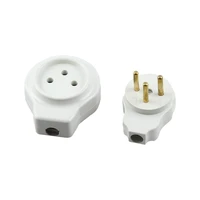 1pair israel 3 pin ac electrical power rewireable plug male female socket outlet adaptor adapter wire extension cord connector