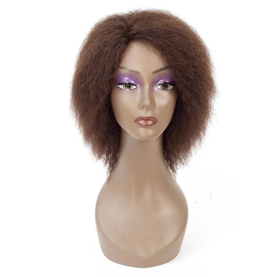 Итальянские яки кружева человеческих волос парики для черных женщин курчавые