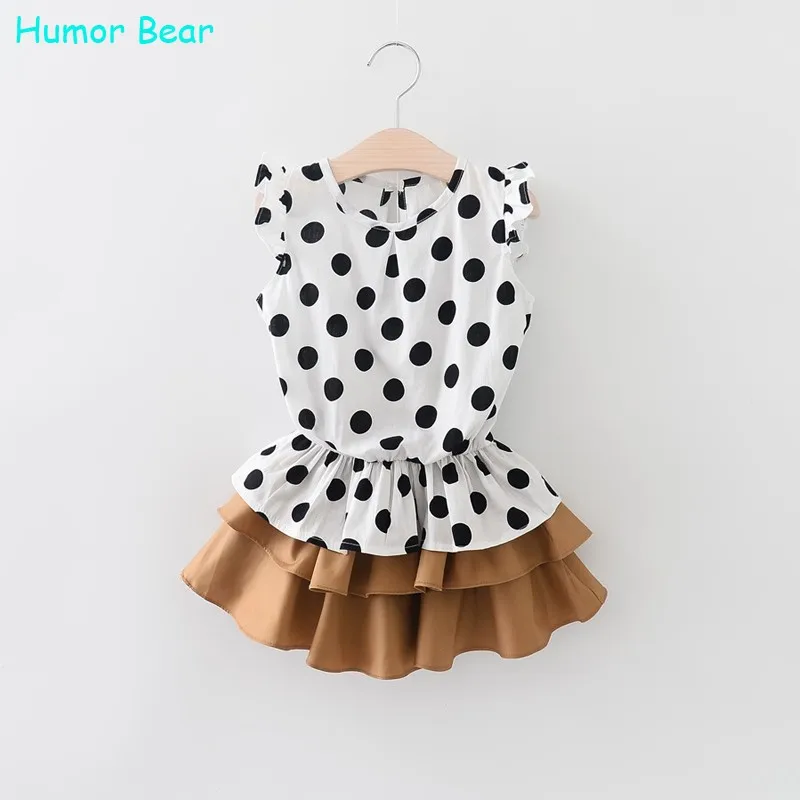 Humor bear/Одежда для девочек летние комплекты одежды для девочек детская одежда в горошек Топы в горошек+ шорты комплект одежды для малышей