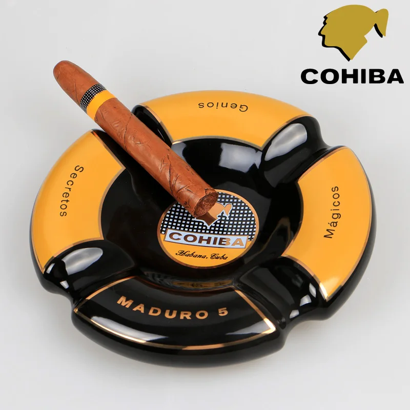 Оптовая цена! Круглая пепельница для сигар COHIBA 4 держателя высокое разрешение