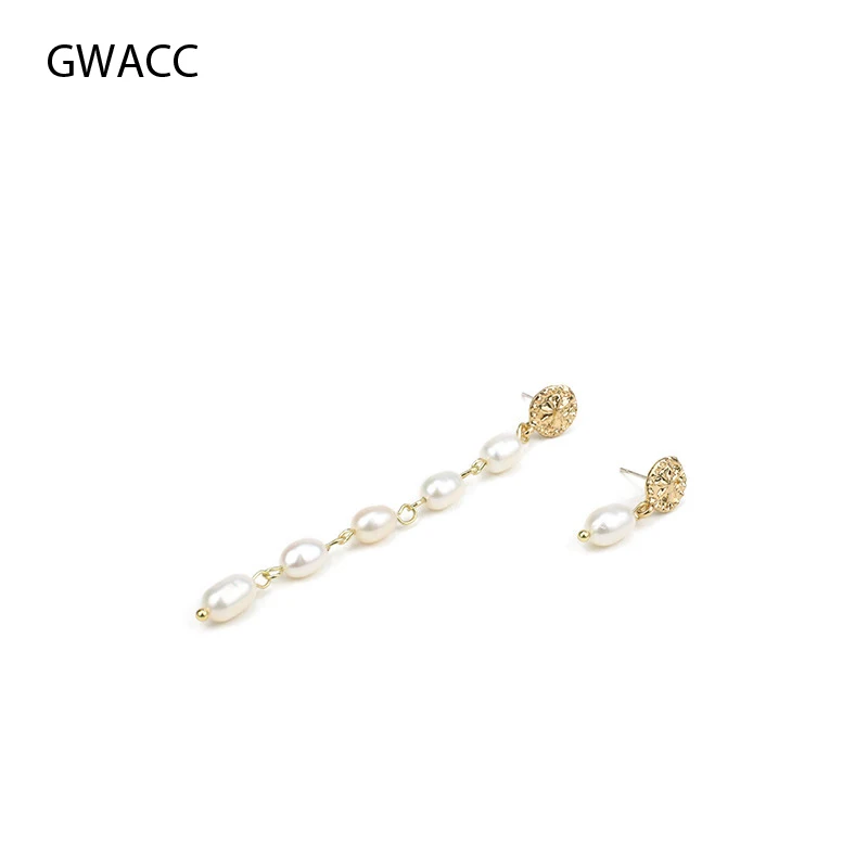 GWACC модные Асимметричные висячие серьги из натурального жемчуга для женщин