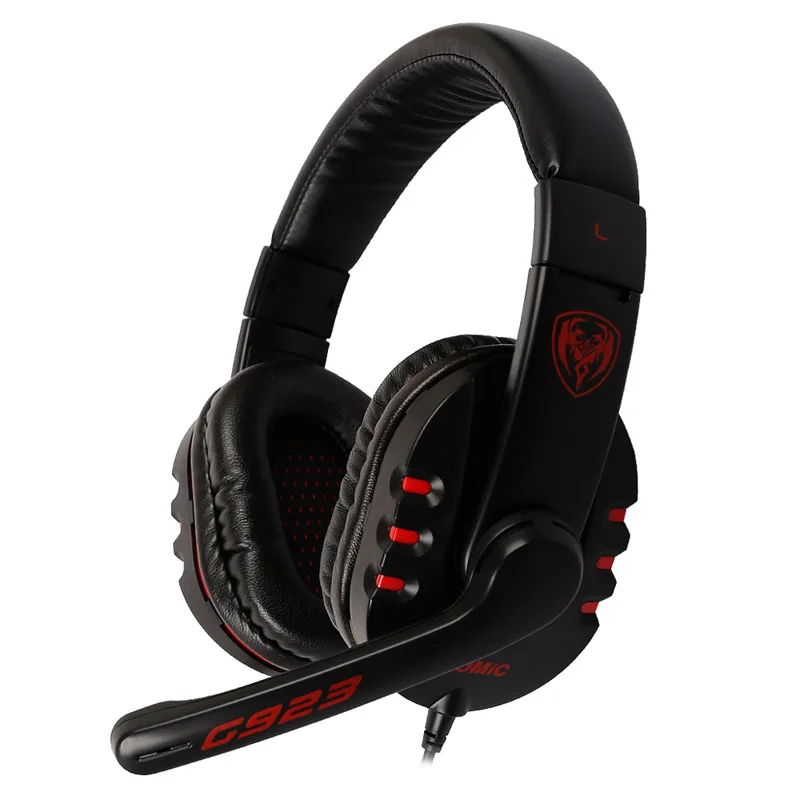 SOMiC G923 DJ наушники с глубоким басом, игровые наушники с микрофоном, гарнитура для компьютера, игры, музыка, повязка на голову, 3,5 мм - Цвет: Black