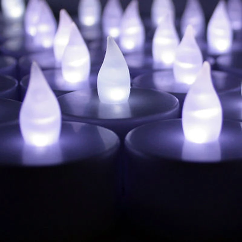 Новый Белый 12 шт. мерцающий чайный СВЕТ беспламенные светодиодные свечи для