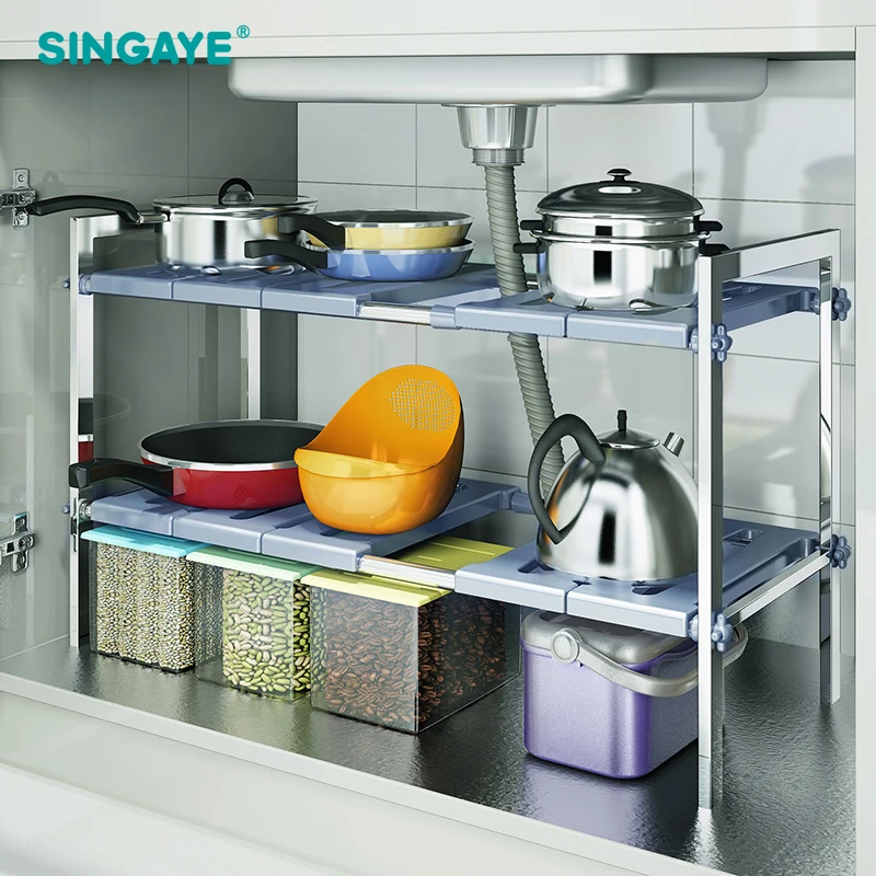 SINGAYE DIY нержавеющая сталь Универсальный Кухня Раковина стойки Полка Хранения