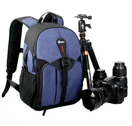 Водонепроницаемый рюкзак DSLR чехол для slr-камеры сумка для Nikon Canon Sony Fuji Pentax Olympus Leica уличная сумка чехол для фотокамеры D2830 - Цвет: Синий