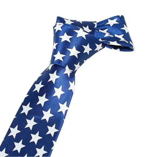 Галстук женский из полиэстера с принтом флага на День Независимости|Мужские