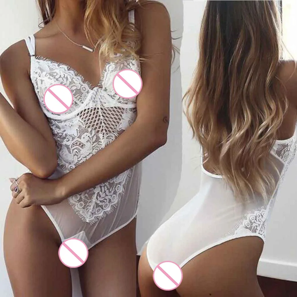 Модное женское сексуальное кружевное нижнее белье комбинезон с открытой спиной