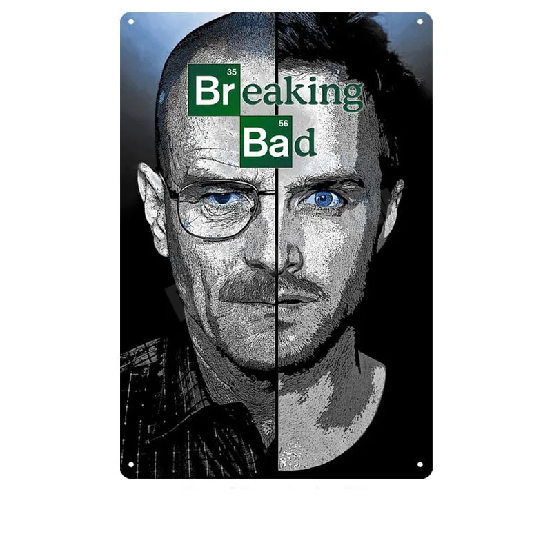 Винтажная металлическая Жестяная Табличка с надписью «Breaking Bad» для паба, бара, казино, клуба, декоративная тарелка, рисунок Гейзенберга, настенные художественные наклейки для фильмов, N279