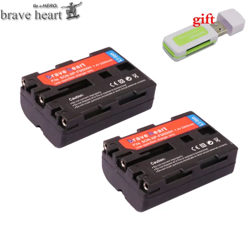 2battery МА/ч. аккумулятор NP-FM500H bateria NP FM500H батарея для sony A200 A350 A700 A900 A300 A550 A350 A850 A560 A580 SLT-A57 a58 камера - Цвет: 2battery