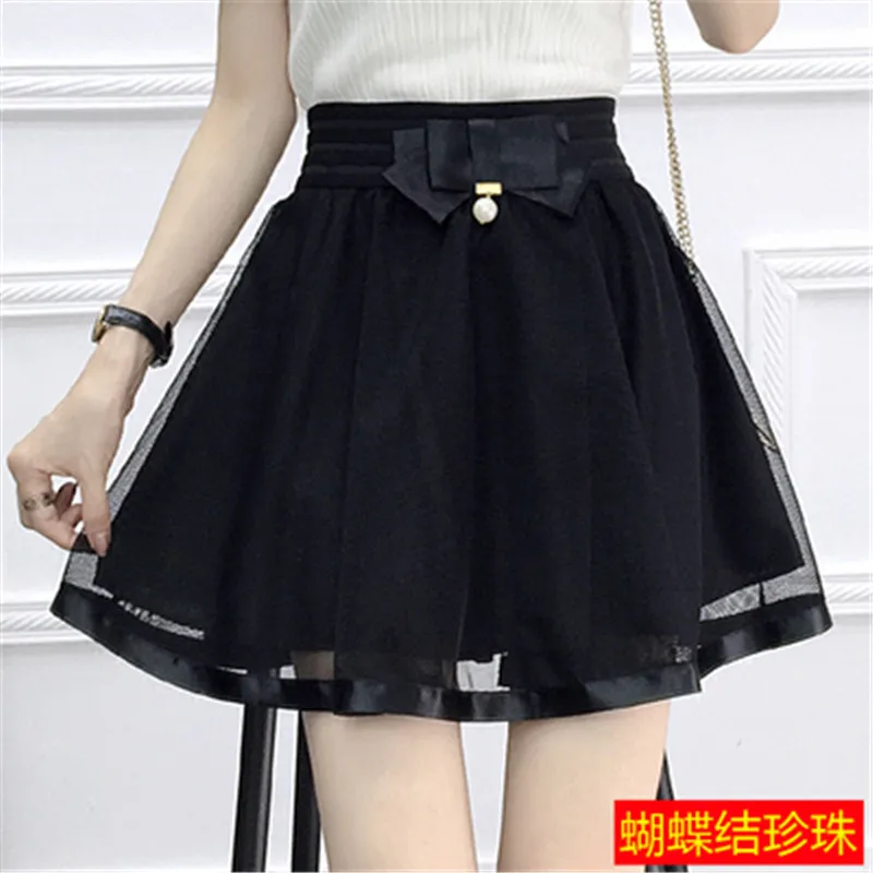 Женская мини юбка с цветочной вышивкой элегантная эластичная короткая из тюля