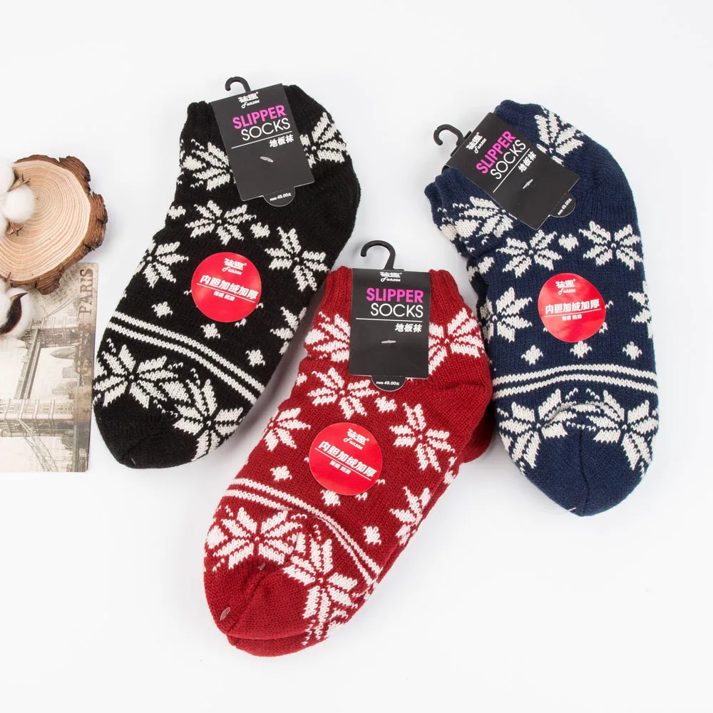 Женские теплые носки сезон осень-зима бархатные уплотненные вязаные