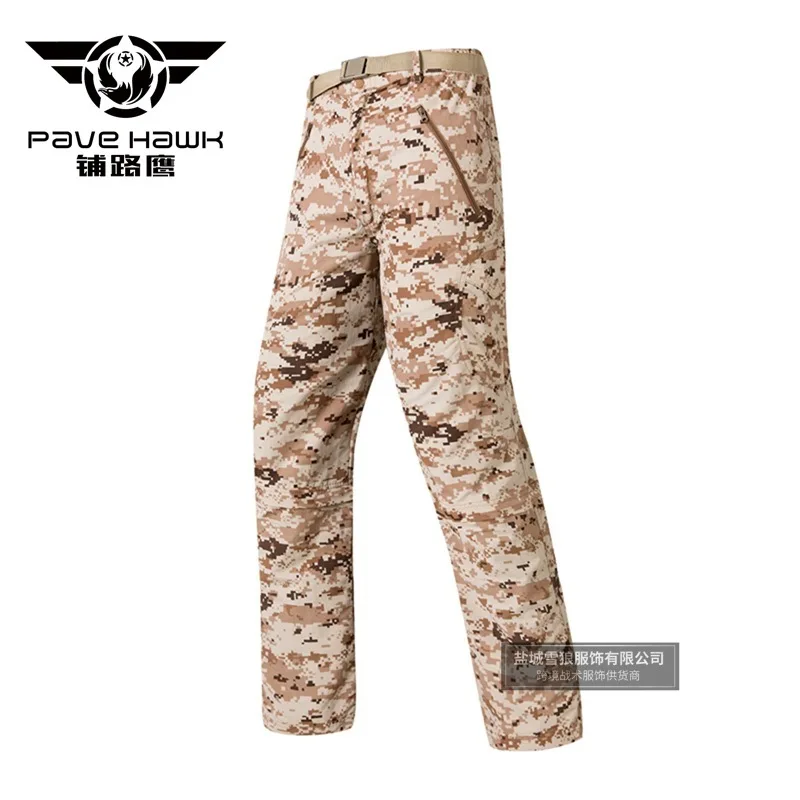 Camo Sand Новые тактические скоростные камуфляжные быстросохнущие мужские длинные штаны, съемные к шортам, анти-износ, для спорта на открытом воздухе, треккинга, альпинизма, брюки - Цвет: Camo Sand
