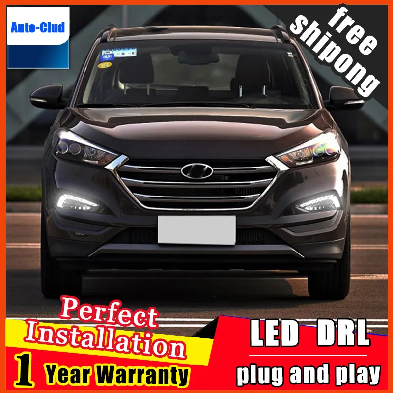 Для 2015 2016 hyundai Tucson DRL указатель поворота светодиодный дневные ходовые огни