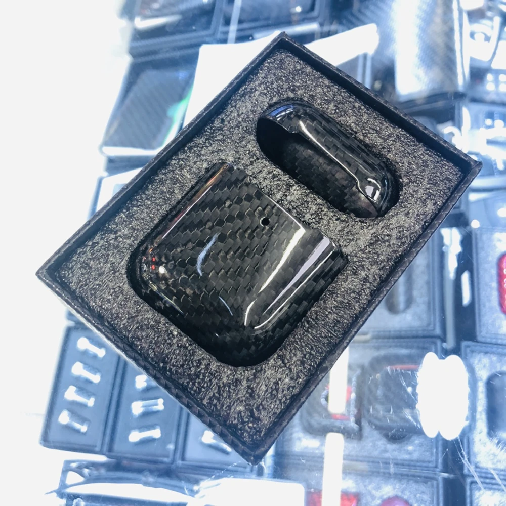 Чехол из настоящего углеродного волокна для Apple AirPods, роскошный тонкий светильник, защитный чехол для наушников из углеродного волокна, чехол для AirPods, новинка