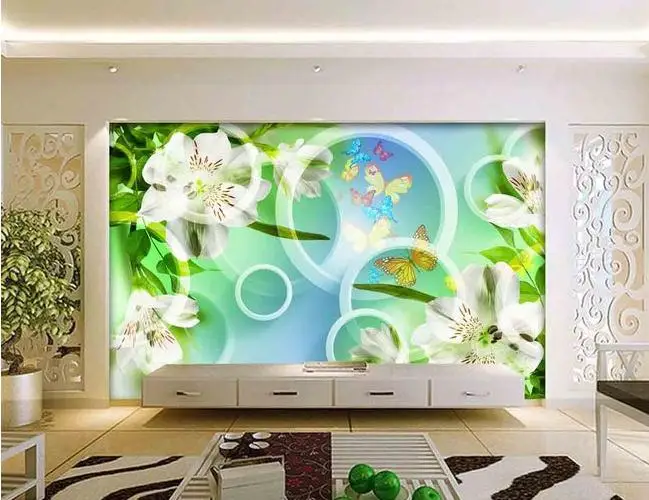 Пользовательские фото обои 3d ТВ фрески только красивые цветы Цветущая Гостиная