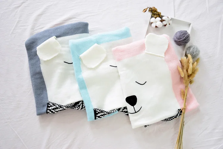 Bear Baby Blanket Knitted Thread Blankets Throw on Sofa Bed For Newborn Kids Children Swaddle Soft Sleeping Mat Bedding Cover |