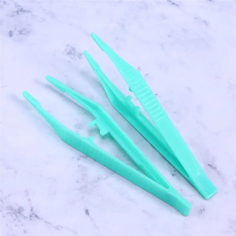 10 шт. пластиковые пинцеты портативные бусины маленькие одноразовые ручные