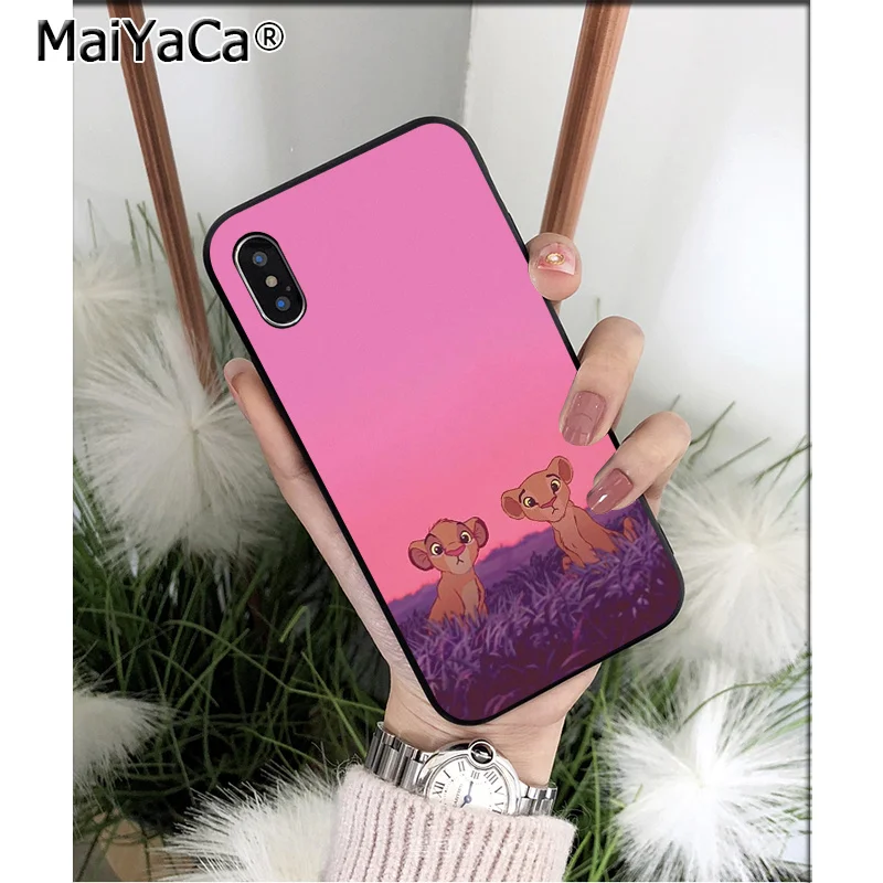 Мягкий силиконовый черный чехол MaiYaCa The Lion King для Apple iPhone 8 7 6 6S Plus X XS MAX 5 5S SE XR |