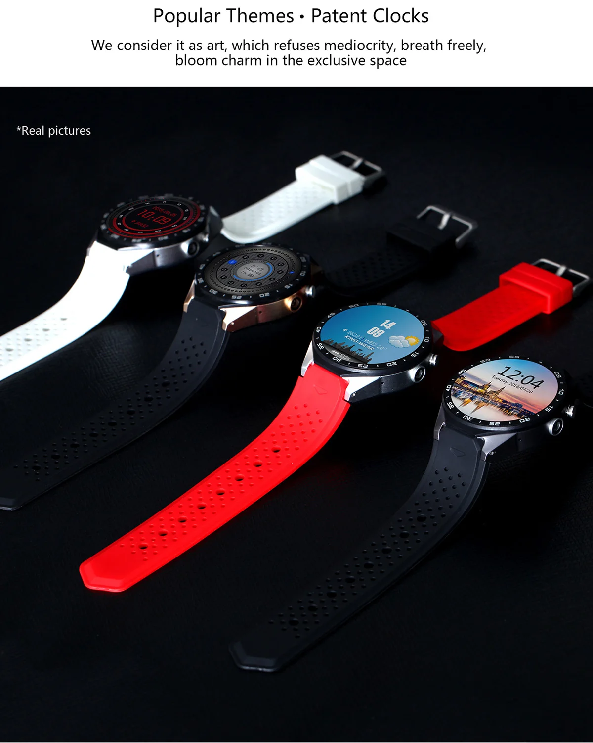 KingWear KW88 Смарт-часы для телефона Android 5,1 1,39 ''камера Запись 3g Smartwatch MTK6580 1,39 ГГц gps шагомер голосовой помощник