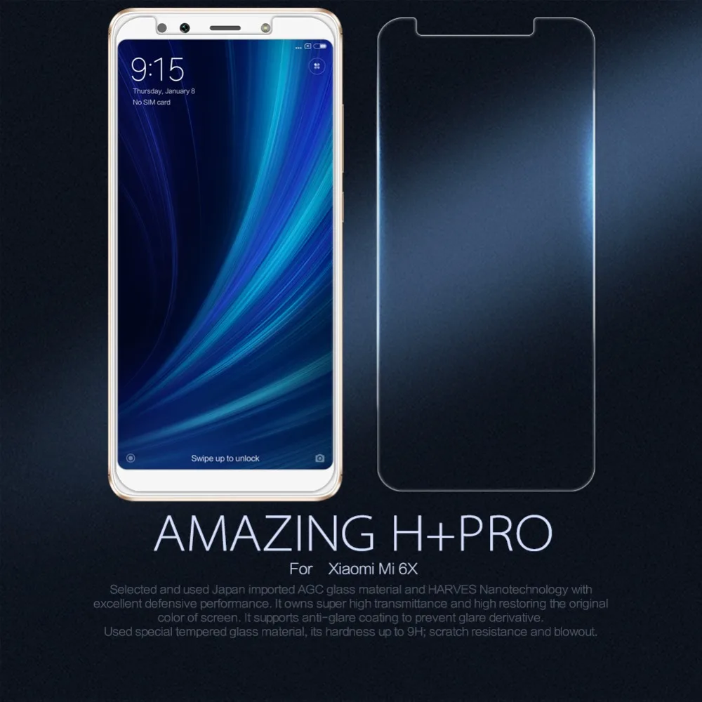 Nillkin для Xiaomi mi 6X 5X Стекло 9H Закаленное стекло Защитная пленка H/H + Pro 5 дюймов
