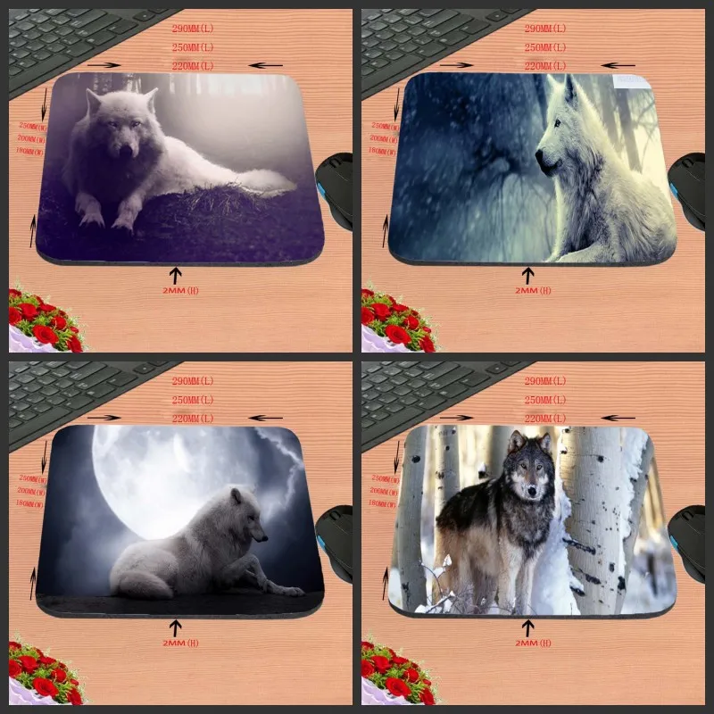 DIY снег свирепый волк Офисный Компьютерный коврик для мышки ноутбука подушки