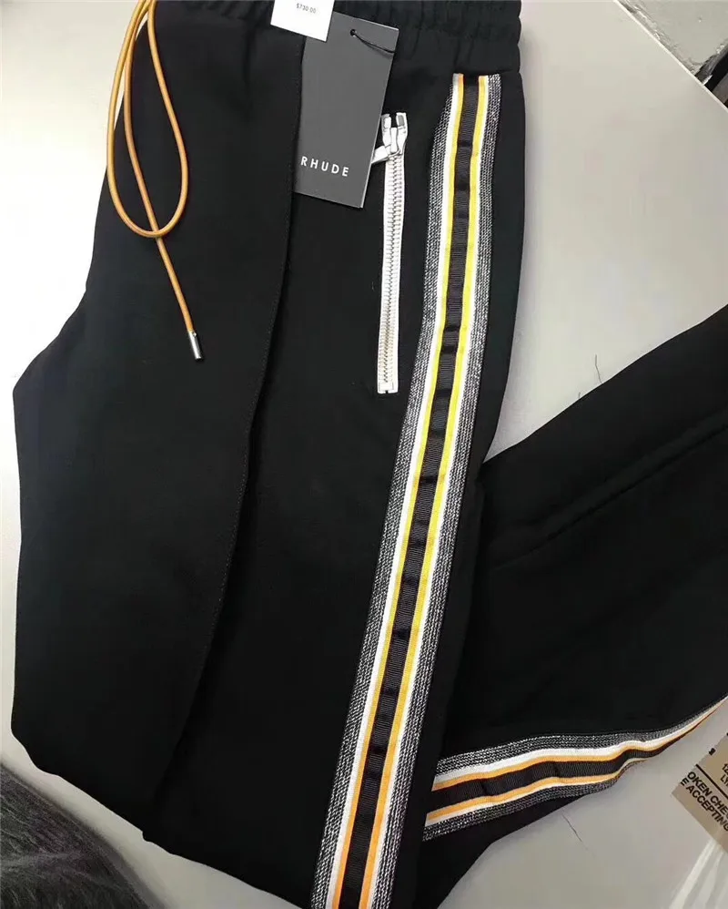 RHUDE женские спортивные брюки для мужчин 1:1 высокое качество riri молния RHUDE Drawstring осень-зима бегунов Брюки