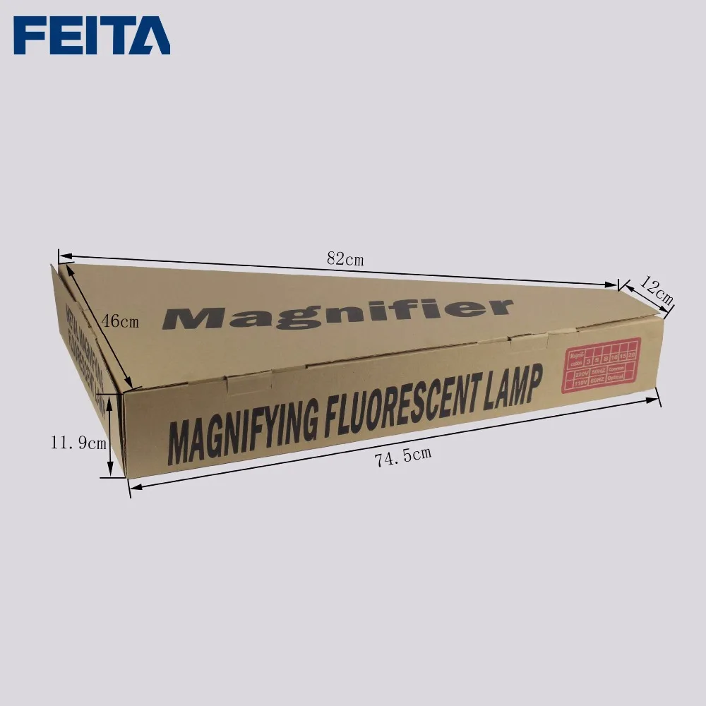 

FEITA-86A Magnifier Lamp with 5X / 10X bai bo type LED Ring Lights on/off switch metal clip-on foldable table Optical glass lens
