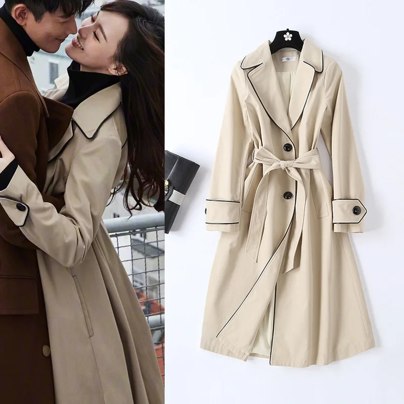 Весна Осень 2020 новое длинное пальто для женщин модное высококачественное