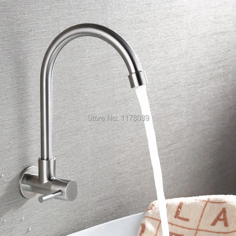 В стену одно отверстие одиночный холодный кран смеситель для раковины из