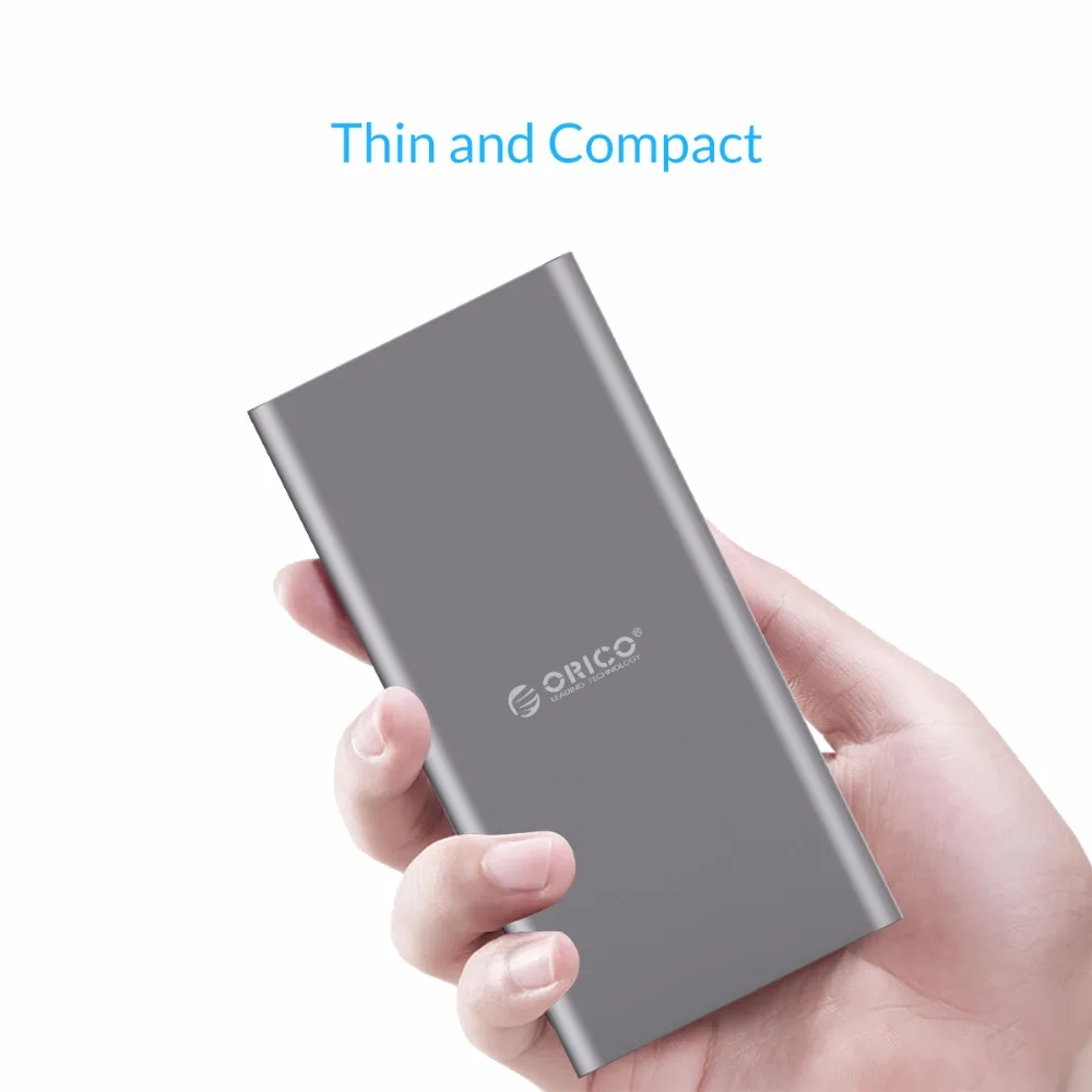 ORICO 10000 мАч Внешний аккумулятор type-C с двойным выходом, быстрое зарядное устройство для samsung Xiaomi huawei Tablet