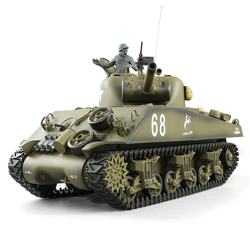 Игрушечный танк US Main Mattle модель танка 1:16 2 4G имитация звука башня вращение дыма