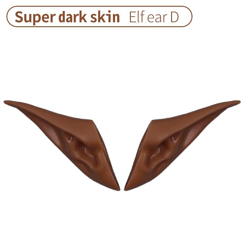 super-dark-Elf-ear-D Blyth кукла ухо человеческие уши, эльф Уши установлен с глиной, не требуется резки белая кожа, загар кожа, темная кожа, натуральная кожа - Цвет: super-dark-Elf-ear-D