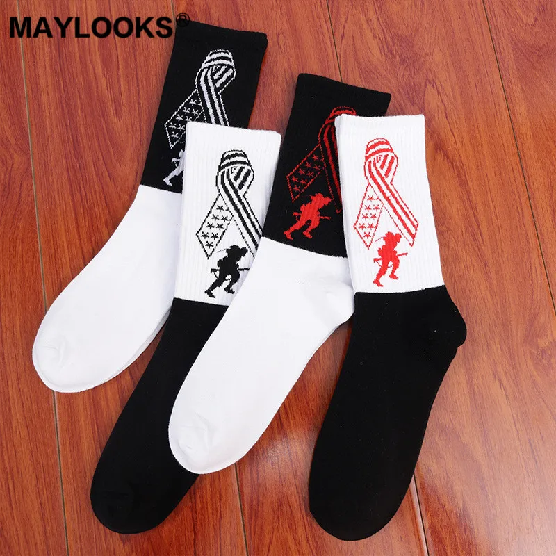 Мужские уличные носки Maylooks в стиле хип хоп модные хлопковые для скейтбординга