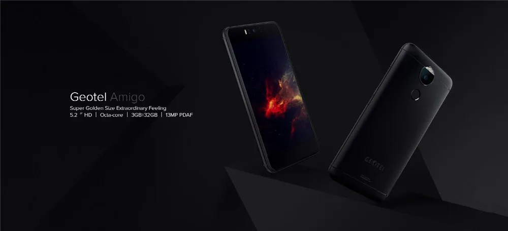 Смартфон GEOTEL Amigo, 4G, отпечаток пальца, ID, Android 7,0, MTK6753, четыре ядра, 5,2 дюйма, HD мобильный телефон, 3 ГБ+ 32 ГБ, 13 МП, 3000 мАч, OTG Мобильный телефон