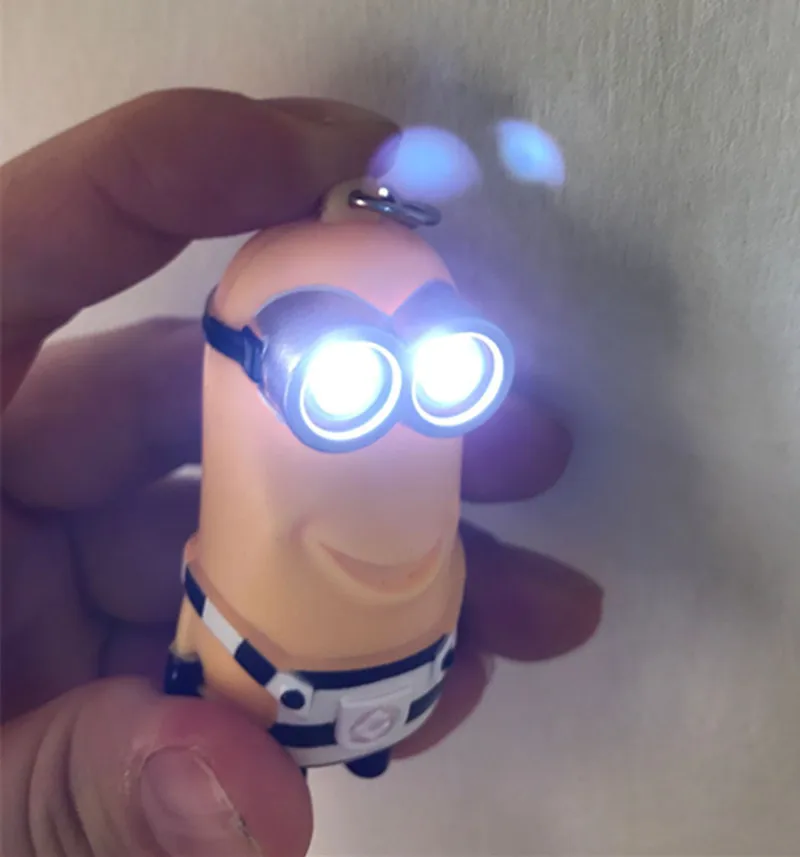 Новое поступление милый мультфильм фильм 3d Led брелок talk Миньоны, Gru Lucy Dru striation Миньоны фонарик брелок 22