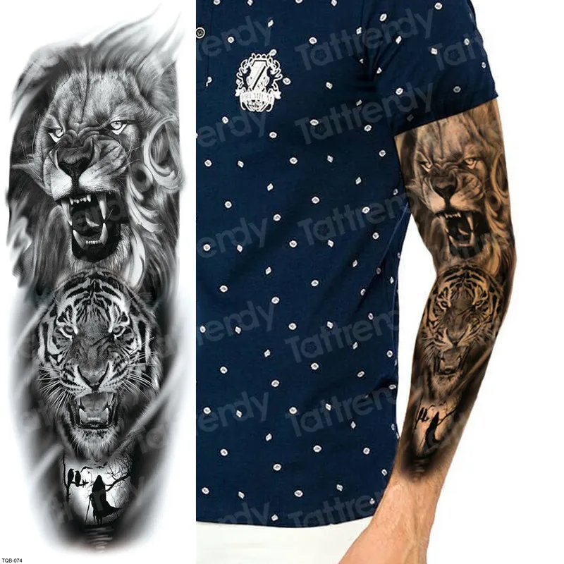 large arm sleeve tattoo waterproof sexy tattoo for women girls body stickers bikini temporary wing tattoos black big size water