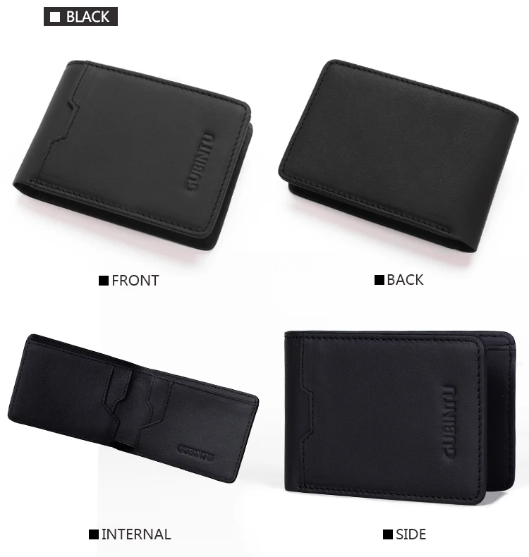 GUBINTU Rfid Блокировка мини кошелек для мужчин мужской повседневное Подлинная кожаный тонкий кошелек тонкий мужской