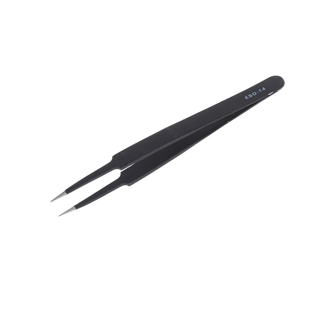 2pcs/lot Non-magnetic Anti-static Precision Tweezers Set Steel Fine ESD Tweezer Electronics Repair Tools | Инструменты