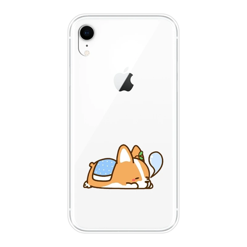 Чехол для телефона Apple iPhone 6 S 7 8 X XR XS Max мягкий силиконовый чехол с милой собачкой