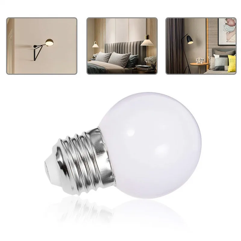 

6pcs/lot G45 2W Led Globe Light E27 White Shell Led Bulbs Warm Cool White Color AC220-240V for home LED Energy Saving Light Bulb