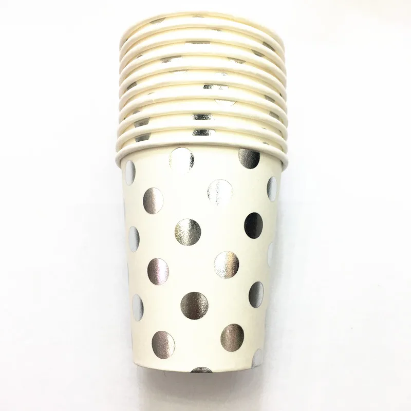 10/упаковка серебряные точки тематические бумажные стаканчики украшения для