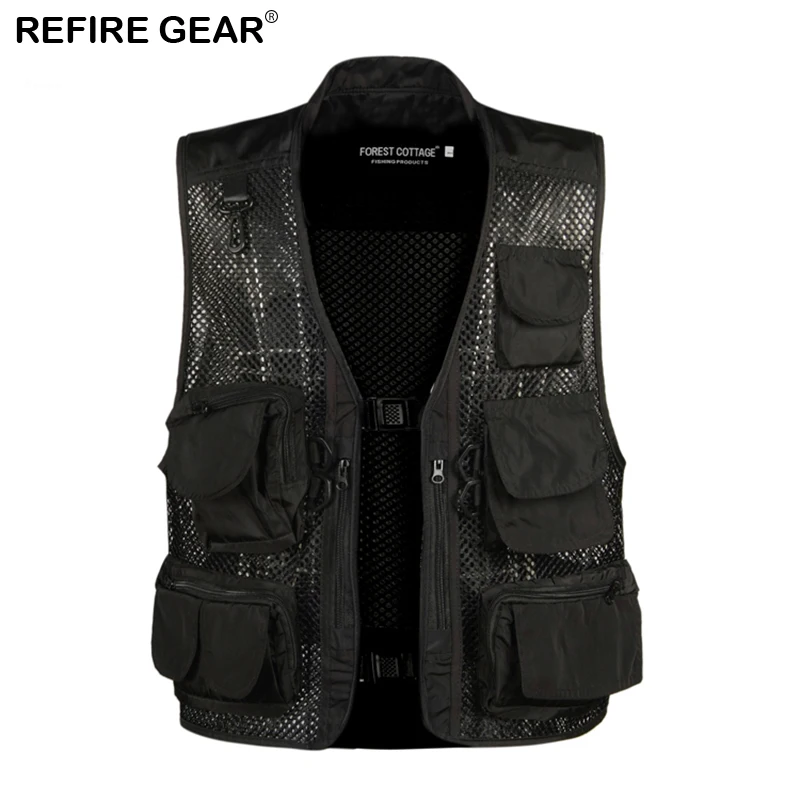 Refire gear открытый рыболовный сетчатый жилет мужской дышащий жилет без рукавов Камуфляжный жилет с несколькими карманами спасательные жилеты