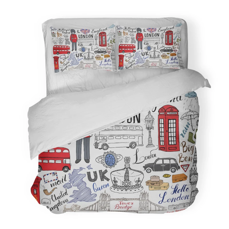 Doodle набор пододеяльников для пуховых одеял I Love London двухэтажный автобус