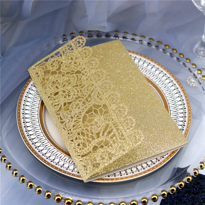 10PCS wedding invitationS bump flash high-end invitation card business event party C | Дом и сад