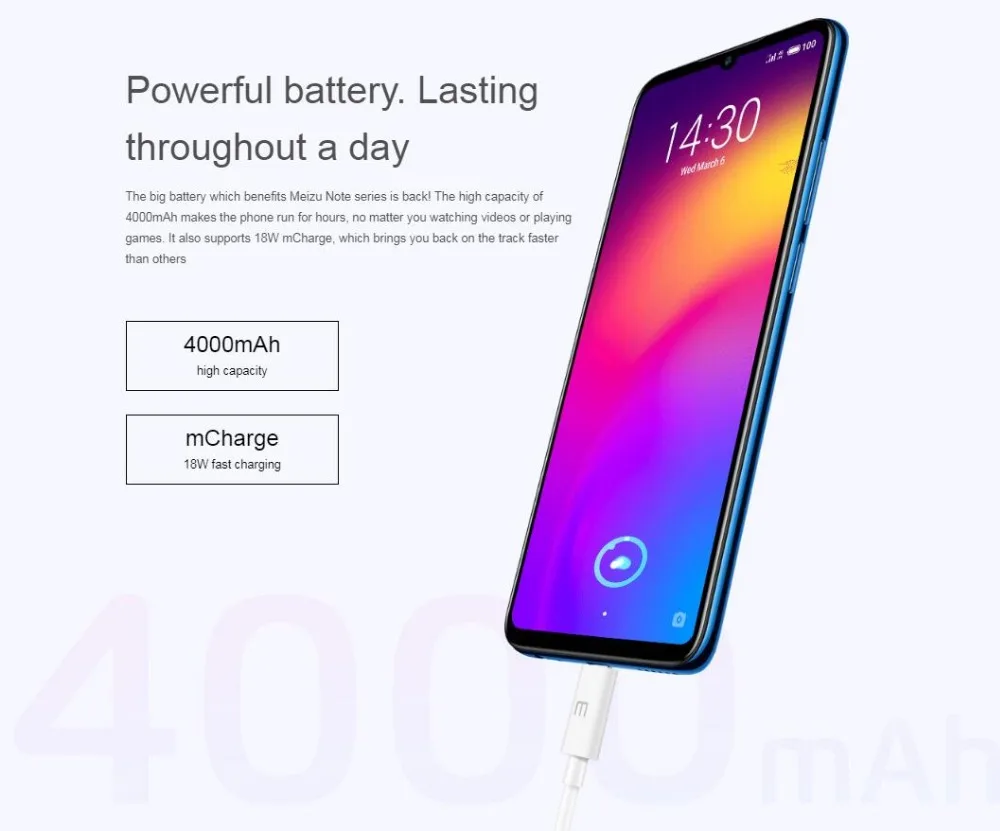 Подлинный Мобильный телефон Meizu Note 9, 6 ГБ, 64 ГБ, 48 Мп+ 20 Мп камера, аккумулятор 4000 мАч, 6,2 дюйма, мобильный телефон Snapdragon 675, отпечаток пальца