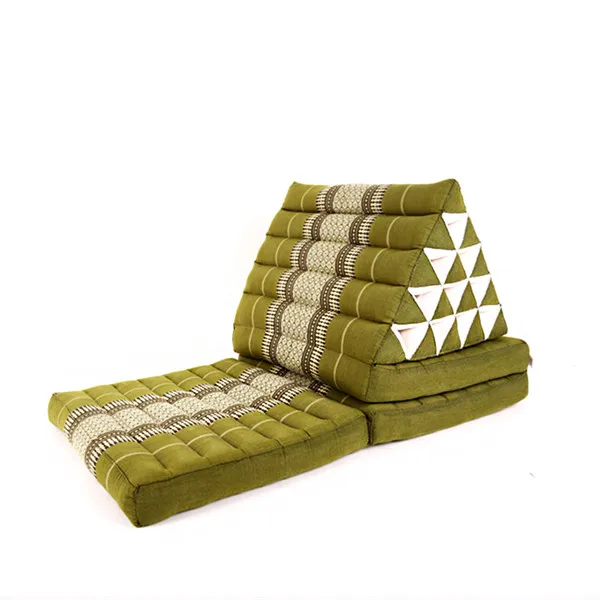 Green Складной Треугольник, тайская Подушка,, Капок, наполнение, 180x57x35 см, напольный складной шезлонг, кушетка для гостиной/улицы - Цвет: Green