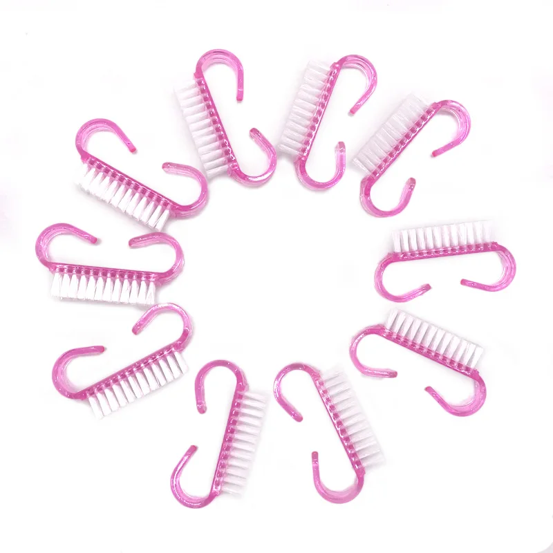 Pink 100 шт./лот, розовый цвет, набор кистей для чистки ногтей, уход за ногтями, инструменты для маникюра, мягкое удаление пыли, маленький угол, полигелевая кисть, инструмент для дизайна ногтей - Цвет: Pink