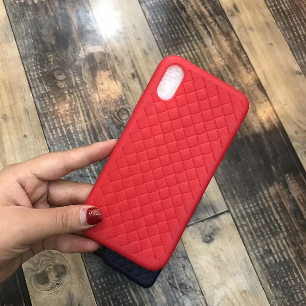 Vintage Woven Square Plaid Cases for iPhone 8 7 6 6S Plus Etui Soft Silicon Hoesjes X XS Max XR Capa Para Case | Мобильные телефоны