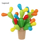 Набор деревянных строительных игрушек в виде кактуса, 29 шт., детский игровой набор для детей, развивающие игрушки для девочек и мальчиков, креативная деревянная игрушка сделай сам для детей